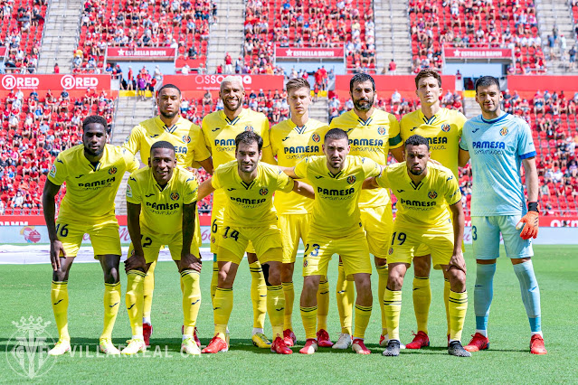 VILLARREAL C. F. Temporada 2021-22. Danjuma, Capoue, Foyth, Raúl Albiol, Pau Torres, Gerónimo Rulli. Dia, Estupiñán, Manu Trigueros, Moi Gómez, Coquelin. R. C. D. MALLORCA 0 VILLARREAL C. F. 0. 19/09/2021. Campeonato de Liga de 1ª División, jornada 5. Palma de Mallorca, estadio Son Moix (Visit Mallorca estadi)