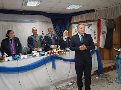 الدكتور حمدان ربيع رئيس جامعة دمياط يشهد مناقشة رسالة دكتوراه بكلية التربية