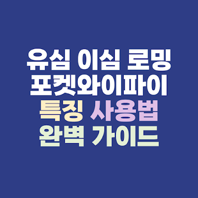 유심 이심 로밍 포켓 특징 사용법 완벽 가이드