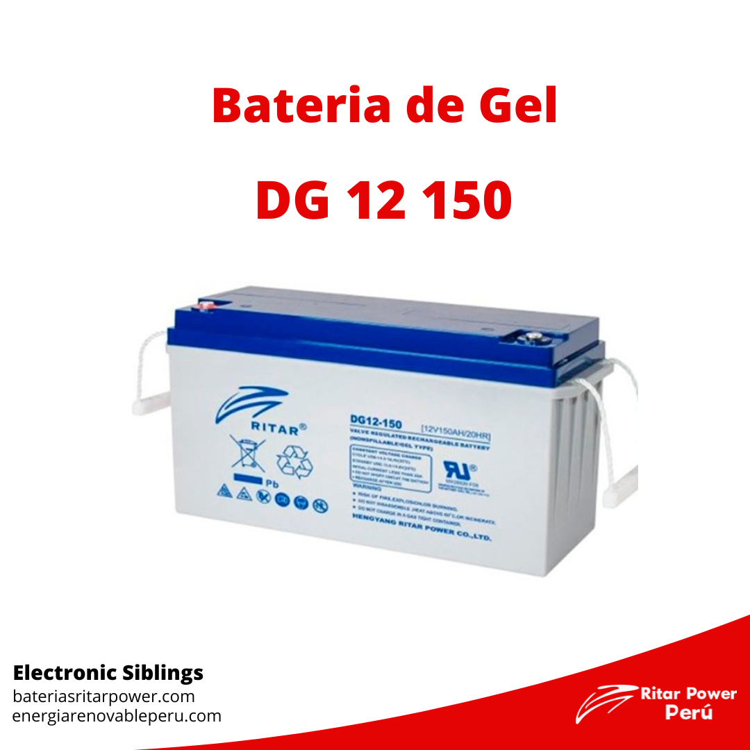 Baterías de Gel DG 12 150  Baterias Ritar Power en Perú - Distribuidor  Autorizado