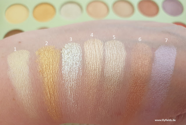 Swatches zu Dream Shadow Palette