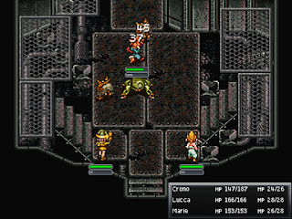 Battling monsters beneath Arris Dome in Chrono Trigger.