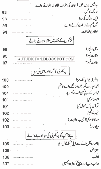Contents of Ishq e Majazi Ki Tabah Kariyan Pdf Urdu book by Ibne Jozi