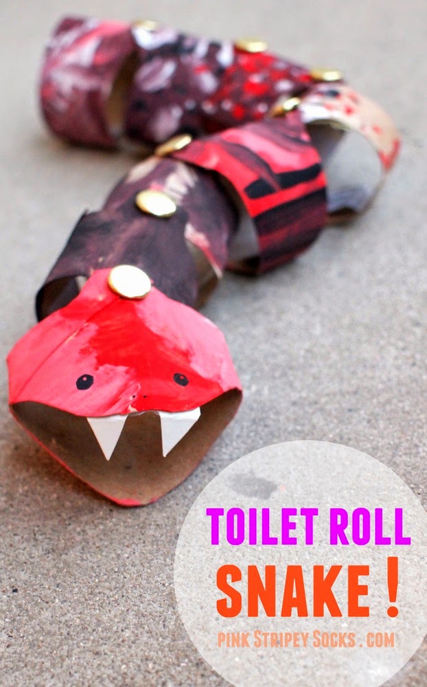 Moveable Cardboard Toilet Roll Snake Craft
