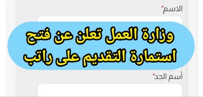 وزارة العمل تطلق استمارة التقديم على المعين المتفرغ 2022 للمواطنين