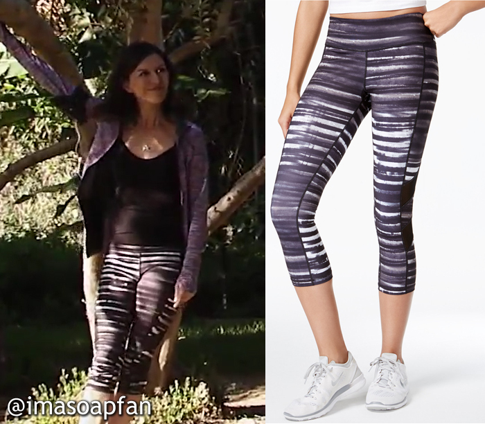 Alex Marick, Finola Hughes, Black and White Printed Cropped Leggings, Ideology, GH, General Hospital, Season 55, Episode 05/10/17