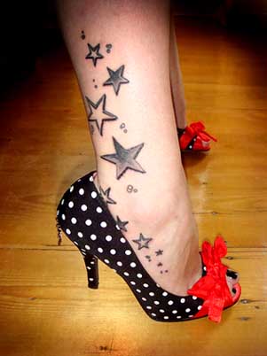 star tattoos on the foot. Amazing Foot Star Tattoos For