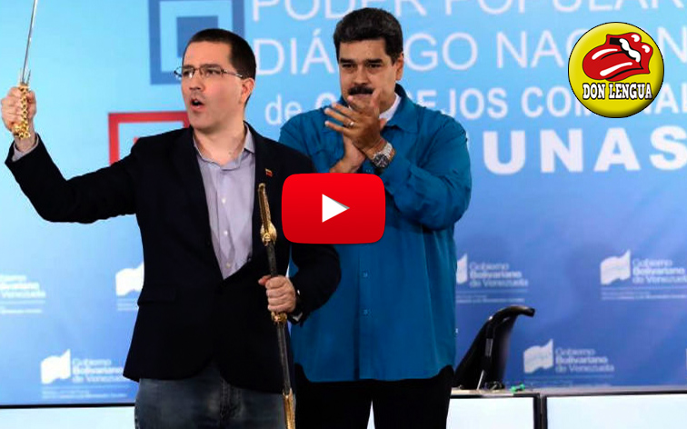 Jorge Arreaza recibió la prostituida espada de Bolívar de manos de Maduro