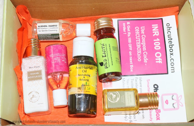 Oh Cute Box, Unboxing May 2016 Oh Cute box, monthly subscription, Unboxing my Oh Cute Box, skincare, organic products, Indian natural beauty brands, Bio Bloom, 