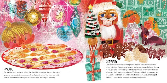 Two pages (Holland and Germany) from A World of Cookies for Santa: Follow Santa's Tasty Trip Around the World by M.E. Furman