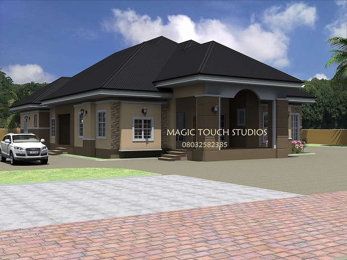 Residential Homes and Public Designs: 4 bedroom bungalow