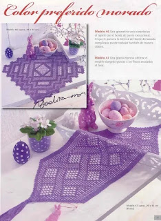 Runner and square doily crochet filet