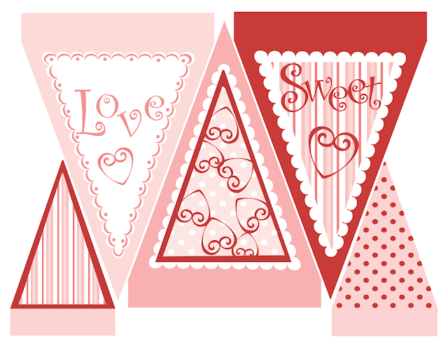 Sweet Love: Banderines de San Valentín para Imprimir Gratis.