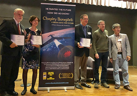 Documentary team receives AIAA award following screening of Chesley Bonestell: A brush with the future