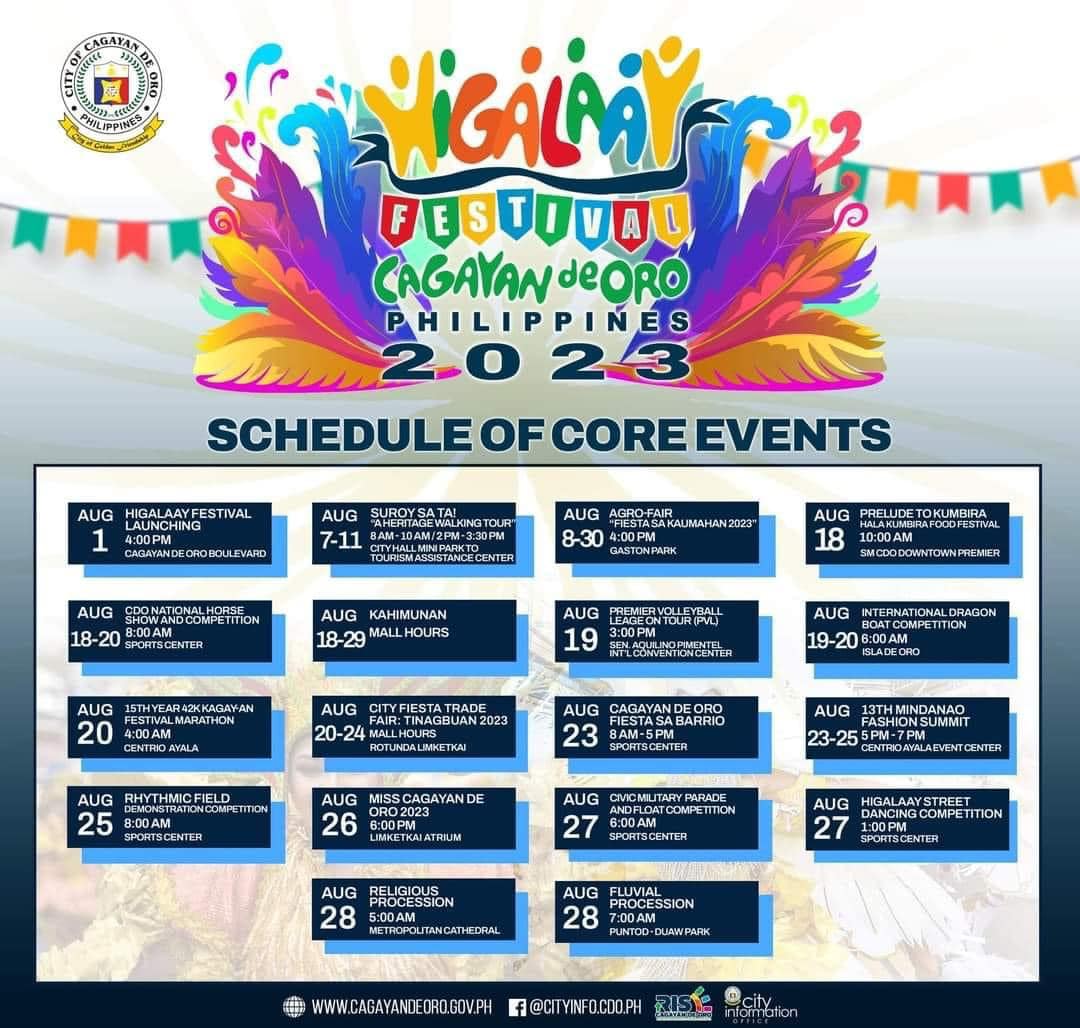 HIGALAAY FESTIVAL 2023 SCHEDULE OF CORE EVENTS FOR THE WHOLE MONTH OF ...