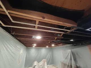Basement ceiling painting near clarence NY