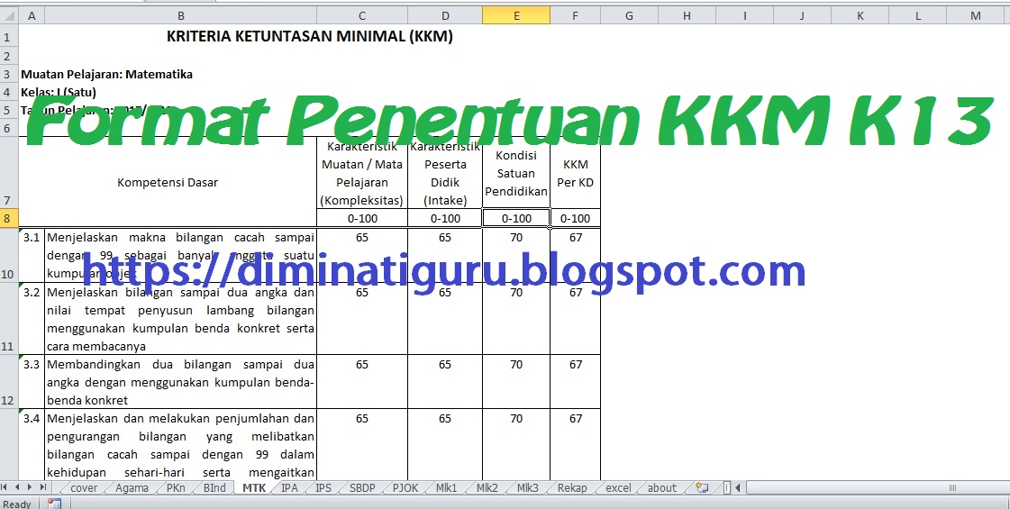 Aplikasi KKM Kurikulum 2013 SD Tahun 2017 - Diminati Guru