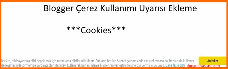 Bloggere Çerez Kullanımı Uyarısı Ekleme