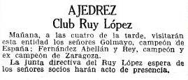 Recorte de La Vanguardia sobre el Torneo Nacional de Ajedrez Barcelona 1926, 2/10/1926