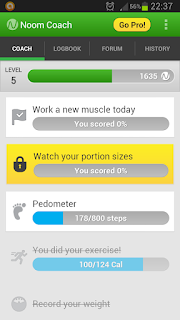 Samsung Galaxy Note 2 : Noom Weight Loss Coach Home Page