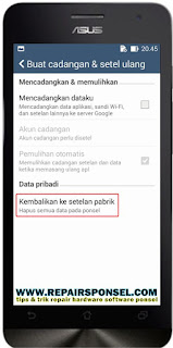 Cara Factory Reset Asus Zenfone 5 Ke Setelan Pabrik