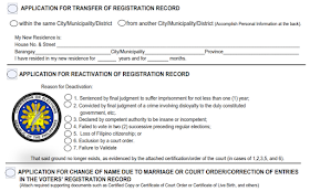 How to get voters certification; reactivation, transfer and change status