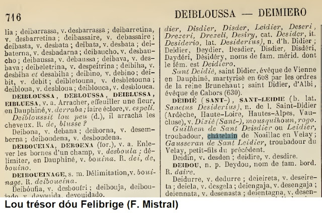 F. Mistral, chatelain, tresor, Felibrige