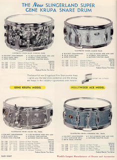 Snares in 1959 Slingerland catalog, courtesy of vintagedrumguide.com