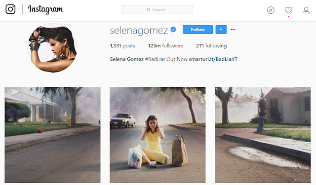 Screenshot of Selena's Instagram where she posts teaser of her new song 'Fetish'