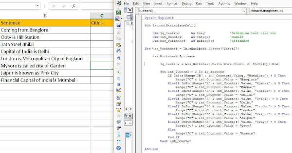 VBA - Extract Substring from String in Excel