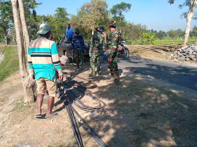 Besi Bahan Baku Pengecoran Jembatan TMMD Reg Mulai Di Suplay