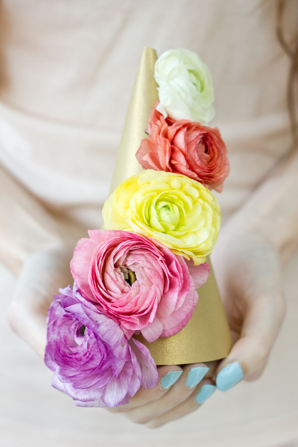 DIY Cascading Flower Party Hats