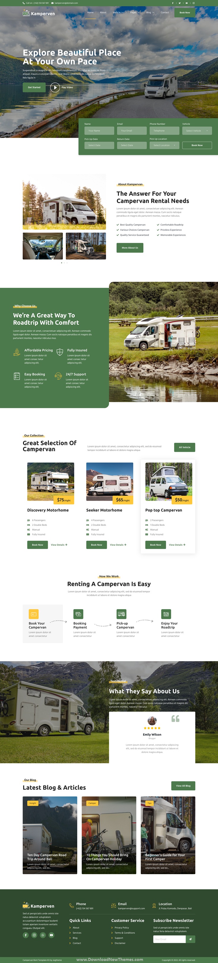Kamperven – Campervan & RV Rental Elementor Template Kit Review