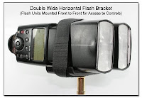 PJ1011: Double Wide Horizontal Flash Bracket - Front/Side View