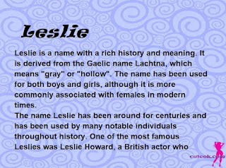 meaning of the name "Leslie"