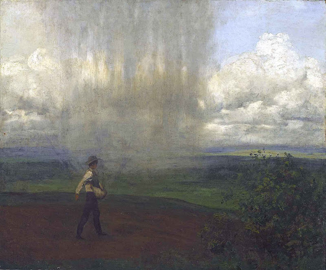 Hans Thoma art 1886, farmer and weather