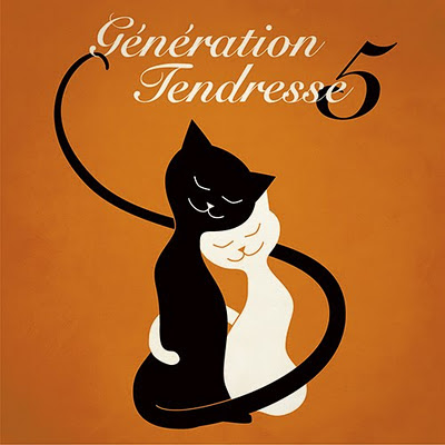 Génération Tendresse part 5 - music cover with illustration of two cute cats in a hug