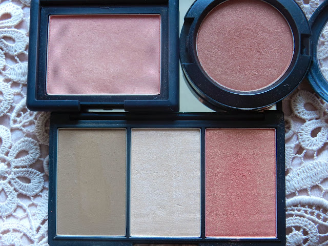 TOP L-R: Nars Torrid & Mac Ambering Rose Bottom: Sleek Light 373 Blush