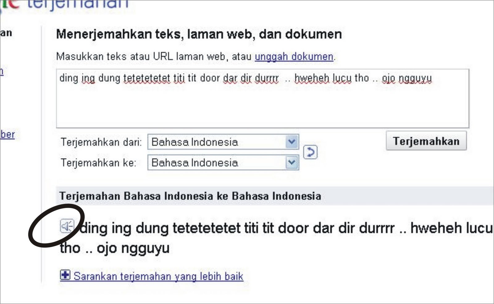 Menciptakan Suara Aneh Dan Lucu Dan Pasti Ketawa Dengan Translate