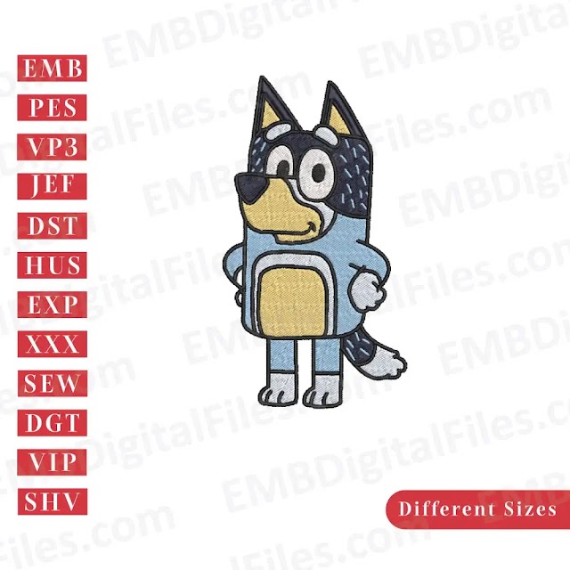 Blue and Bingo Embroidery Designs, PES, DST