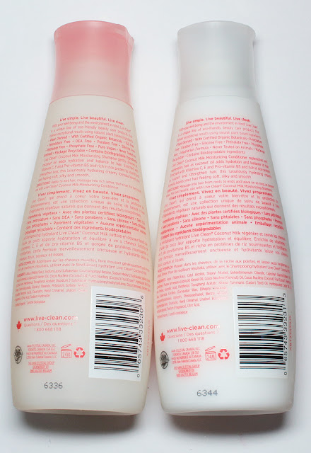 Live Clean Coconut Milk Shampoo and Conditioner