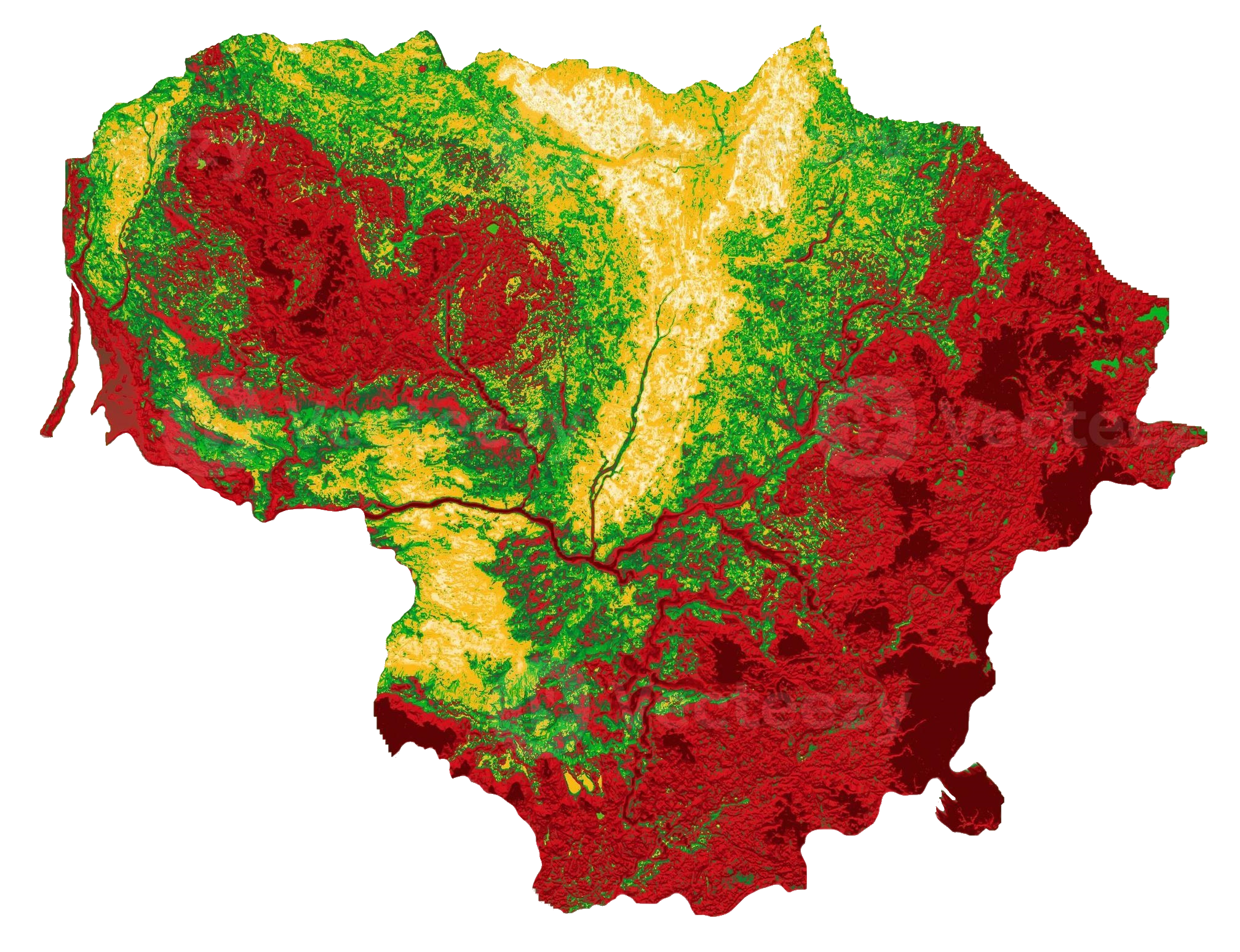 Lithuania Relief Map
