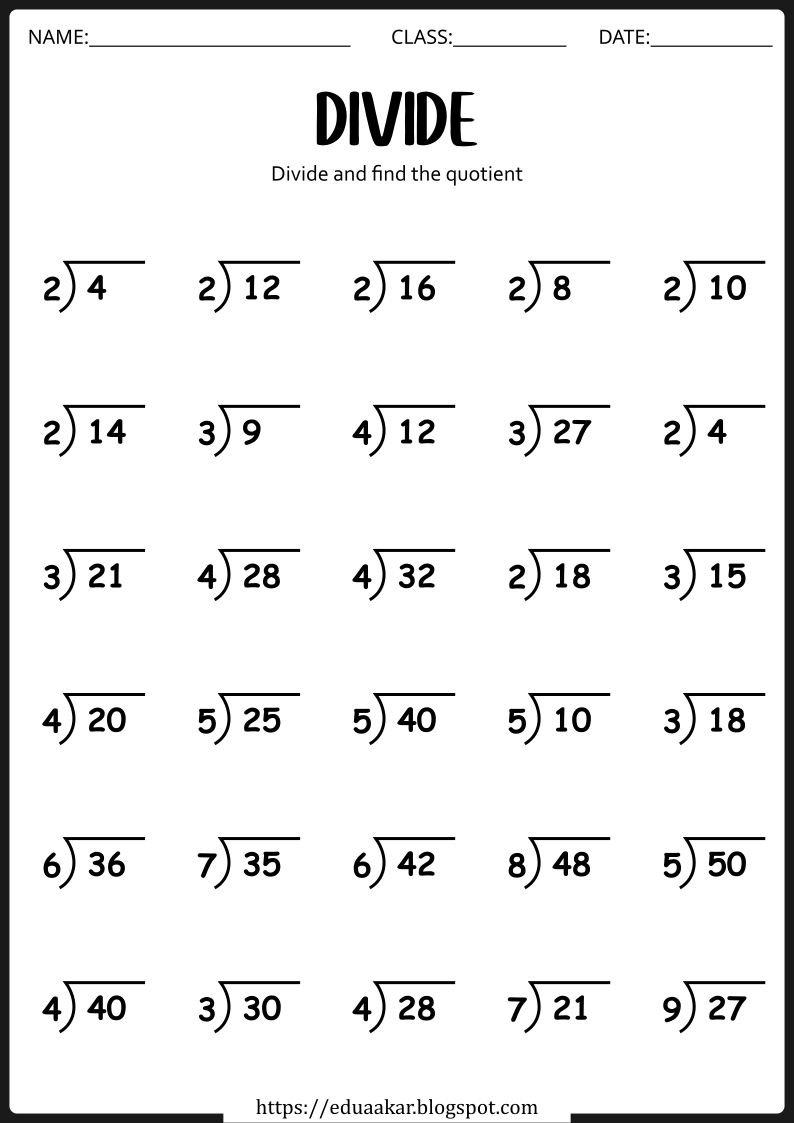 Division Worksheets