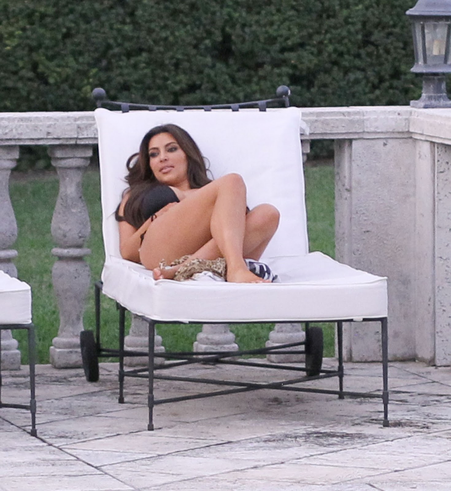 Kim Kardashian Sexy Black Bikini Candids In Miami