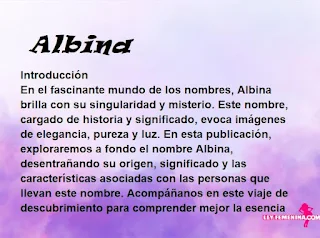 significado del nombre Albina