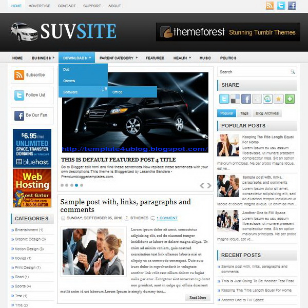 SuvSite Blogger Template