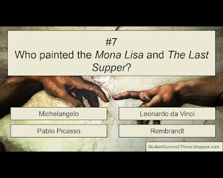 Who painted the Mona Lisa and The Last Supper? Answer choices include: Michelangelo, Leonardo da Vinci, Pablo Picasso, Rembrandt