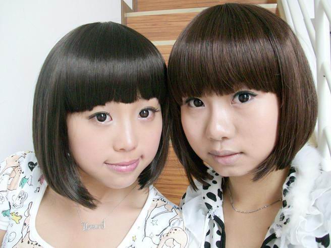 girls cute asian bob hairstyle 