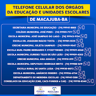 Contato da escola de Macajuba