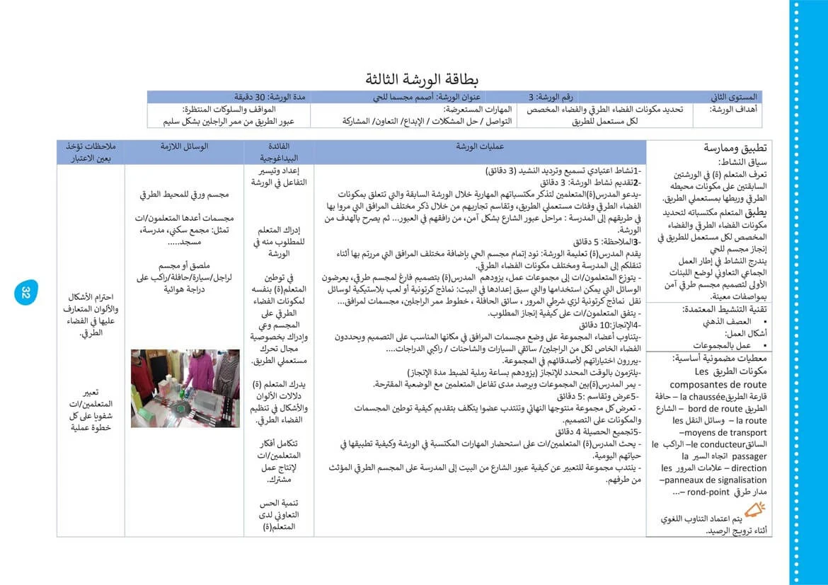 جذاذة الورشة 3 الوحدة الأولى المستوى الثاني pdf